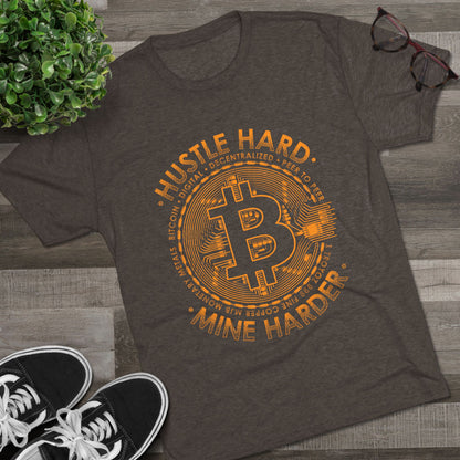 Bitcoin Mine Harder Men's Tri-Blend Crew Tee