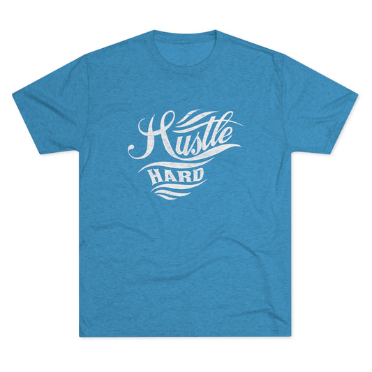 Wavy Hustle Hard Men's Tri-Blend Crew Tee