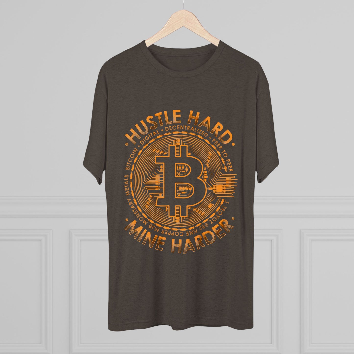 Bitcoin Mine Harder Men's Tri-Blend Crew Tee