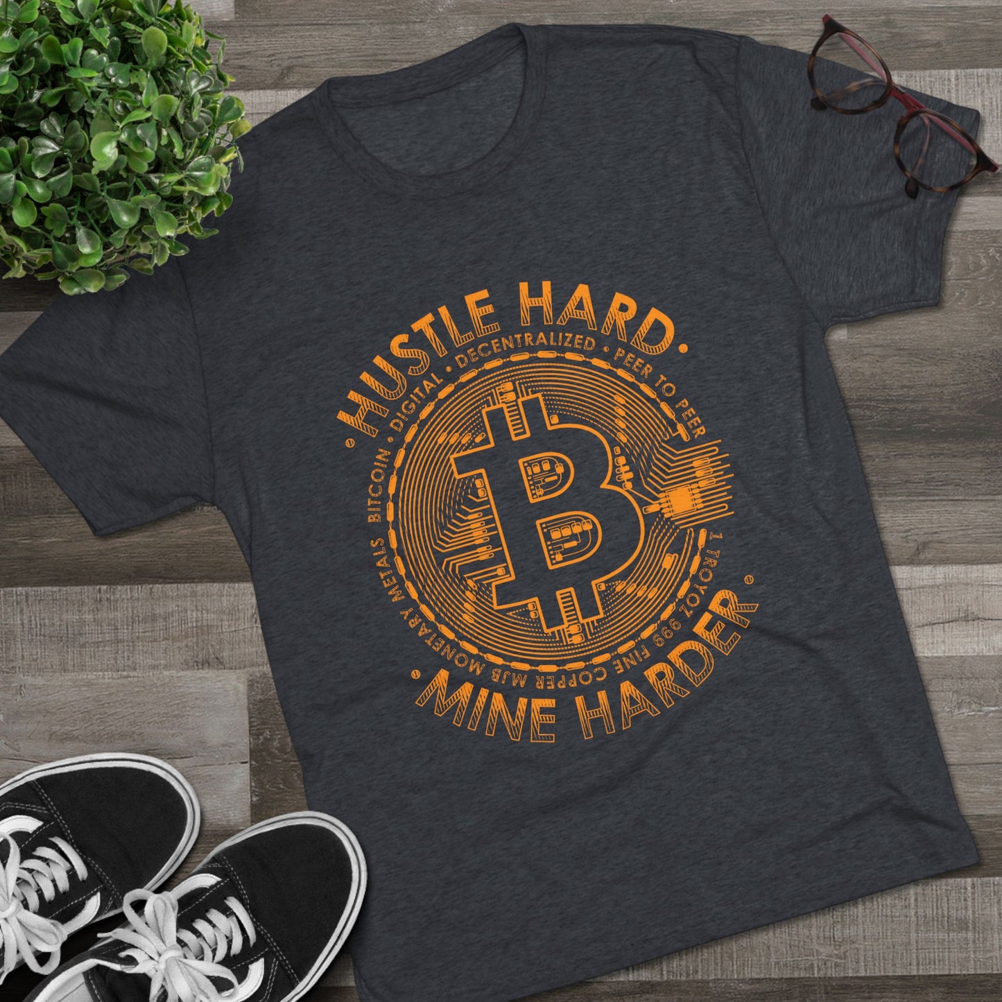 Bitcoin Mine Harder Men's Tri-Blend Crew Tee