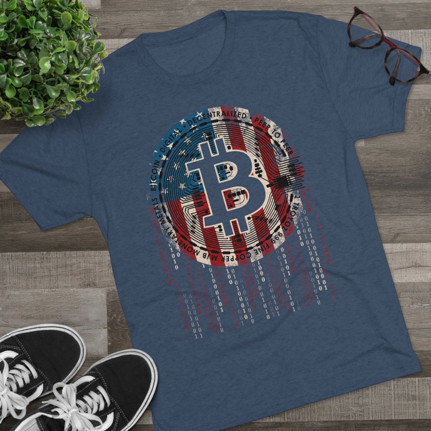 American Bitcoin Men's Tri-Blend Crew Tee