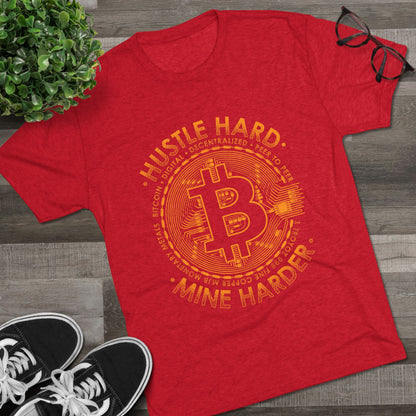 Bitcoin Mine Harder Men's Tri-Blend Crew Tee