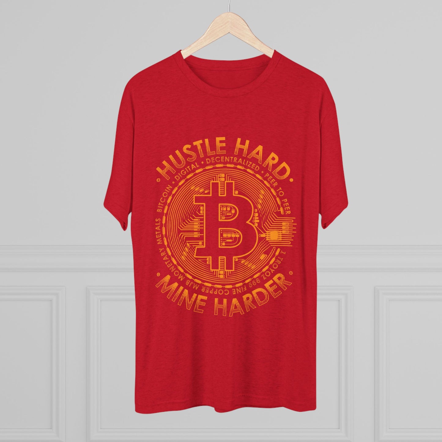 Bitcoin Mine Harder Men's Tri-Blend Crew Tee